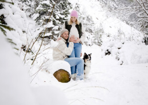 photo de grossesse aravis en hiver
